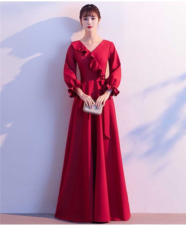 【送料無料】パーティードレス レディース 長袖　カクテルドレス 結婚式 ワンピース フォーマル イブニングドレス お呼ばれ 演奏会 二次会 ピアノ 発表会 披露宴 演奏会 ドレス 大きいサイズ 大人の通販は