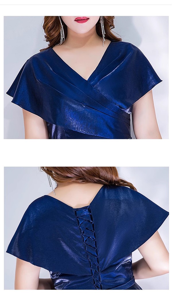 袖あり ロングドレス 大きいサイズ ぽっちゃり 編み上げタイプ 深いV