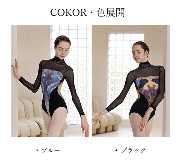 バレエ レオタード 大人 長袖 美ライン シンプル 韓国風 大人用 衣装