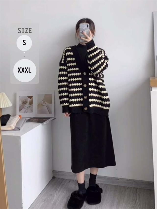 【送料無料】ニット セーター レディー ボーダー柄 可愛い 長袖 トップス カットソー 秋 秋服 秋物 冬 冬服 冬物 レディースニット ゆったり