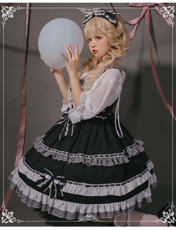 【送料無料】ロリータ jsk ワンピース 可愛い プリンセスドレス お姫様 Lolita ロリータ服 リボン フリル 可愛いコスチューム コスプレ衣装 文化祭_6