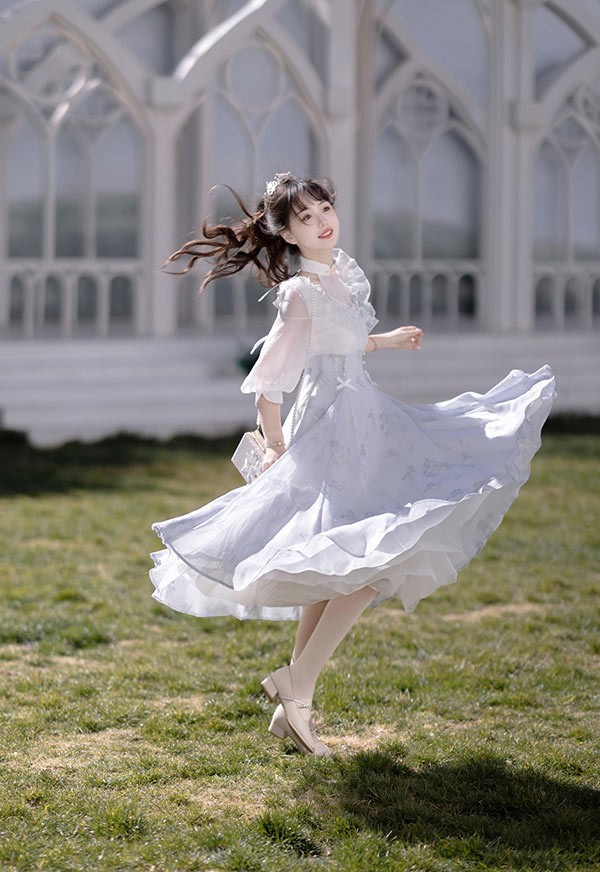 ロリータ ワンピース リボン Aライン Lolita ゆめかわ フリル 可愛い 萌え萌え 友達 姉妹 プレゼント レディース コスチューム 仮装 ハロウィン 学園祭 文化祭  お姫様 ロリータファション パープル_3