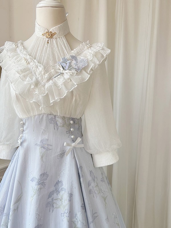 ロリータ ワンピース リボン Aライン Lolita ゆめかわ フリル 可愛い 萌え萌え 友達 姉妹 プレゼント レディース コスチューム 仮装 ハロウィン 学園祭 文化祭  お姫様 ロリータファション パープル_5