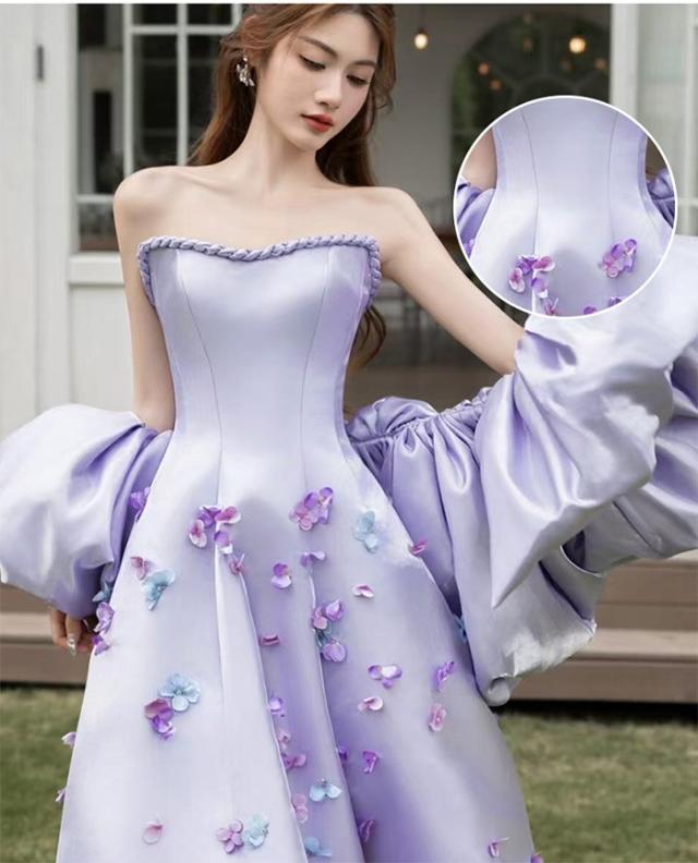 パーティードレス ロングドレス レディース ラベンダー パープル