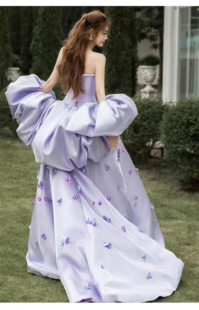 パーティードレス ロングドレス レディース ラベンダー パープル