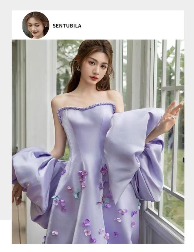 パーティードレス ロングドレス レディース ラベンダー パープル