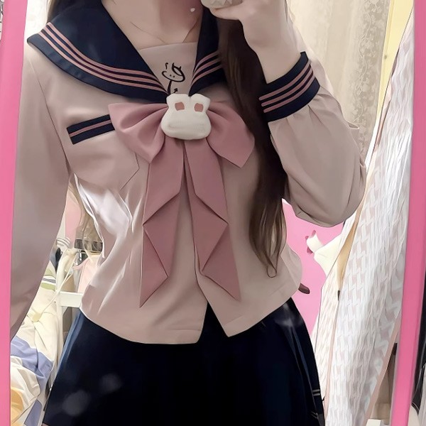 セーラー服 ユニフォーム レディース 3点仕かける 上下仕かける 長袖 乗り組み員 シュロの葉 スコート 教え子服 可愛らしい 途轍も無い大きさ S〜6L 通学 コスプレ 告げ知らせる会 仮面舞踏会 2色合い さくら色 米国海軍