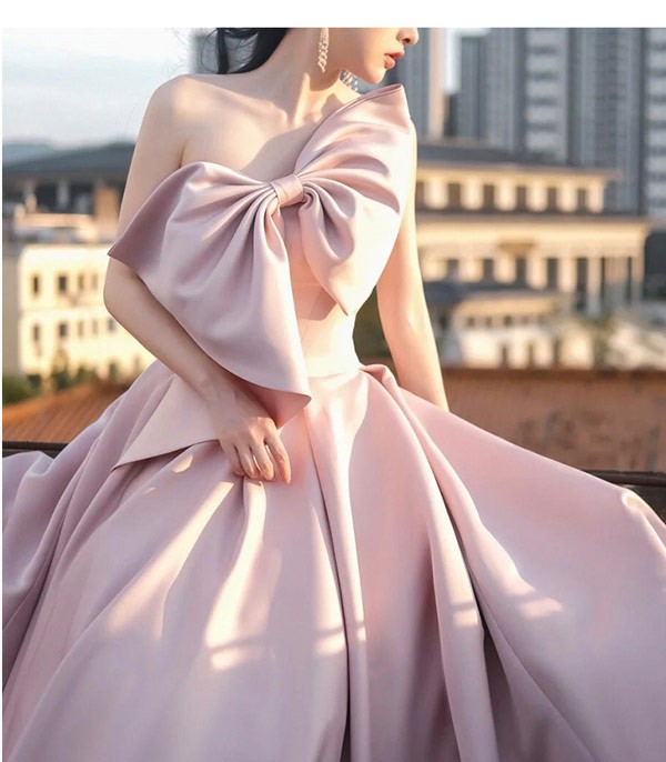 パーティードレス ドレス ロング サテン ドレス オフショルダー 結婚式