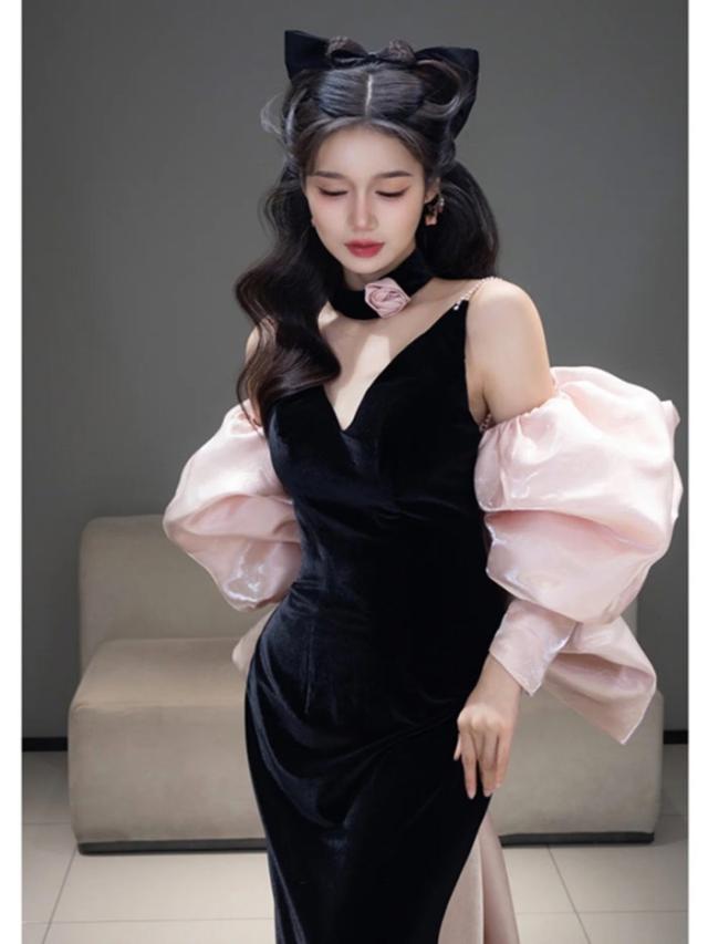 ロングドレス マーメイドドレス ピアノ 発表会 演奏会 背中開き ドレス