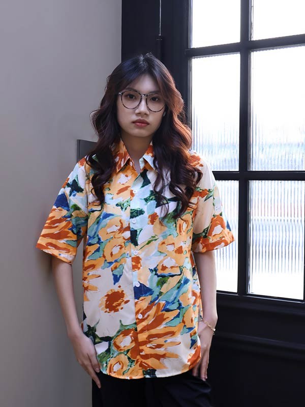 アロハシャツ レディース 夏物 リゾート ゆったり シンプルデザイン