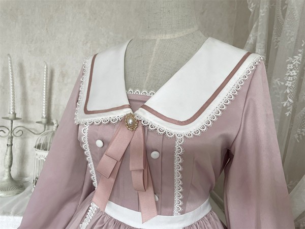 ゴスロリ ロリータ 上下セット メイド服 コスプレ衣装 ロング ショート  Aライン ハイウエストスカート コスチューム リボン パフスリーブ 長袖 袖付き クリスマス ハロウィン 仮装 学園祭 文化祭 シスター 合唱 イベント_10