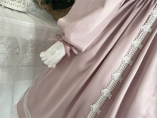 ゴスロリ ロリータ 上下セット メイド服 コスプレ衣装 ロング ショート  Aライン ハイウエストスカート コスチューム リボン パフスリーブ 長袖 袖付き クリスマス ハロウィン 仮装 学園祭 文化祭 シスター 合唱 イベント_12