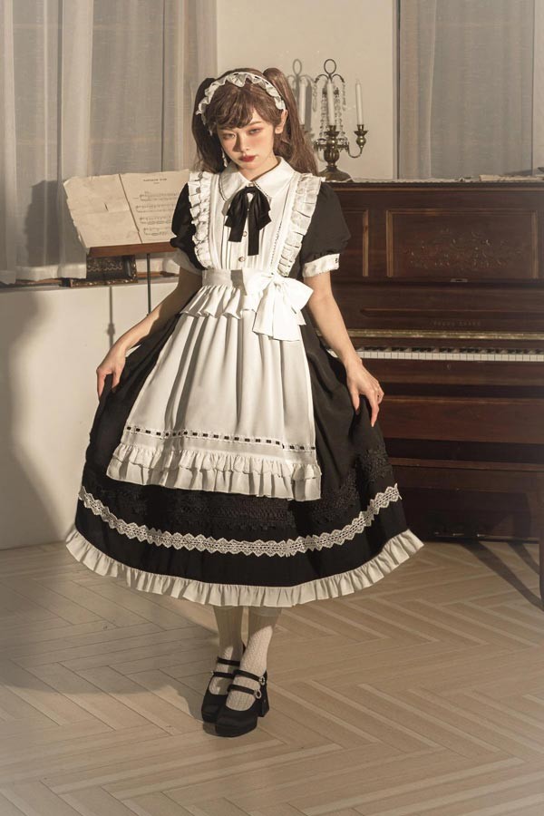 クラロリ ゴシックロリィタ ゴスロリ ロリータ 上下セット メイド服