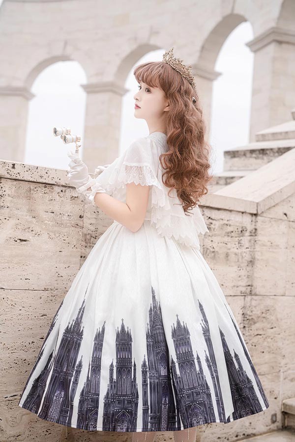 ワンピース ロリータ ハロウィン レトロ風 リボン ミモレ丈 レディース