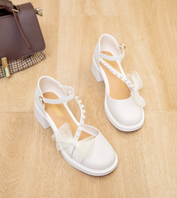 パンプス ヒール5cm 夏用 サンダル 太いヒール リボン レース チャンキーヒール ロリータ ラウンドトゥ ストラップ アンクルストラップ レディース 上品 シンプル オシャレ オフホワイト ブラック 通学 通勤 日常 コスプレ 結婚式 ピアノ 発表会 パーティー パンプス ヒール5cm 夏用 サンダル 太いヒール リボン レース チャン