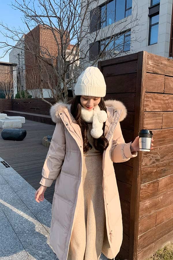 送料無料】ダウンコート レディース 膝丈 冬服 ファー ダウン ダウン