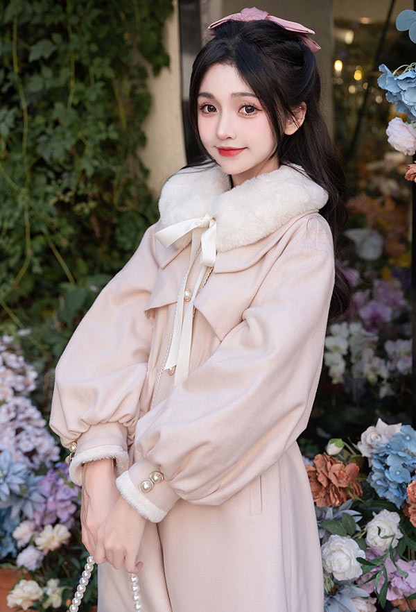 ステンカラーコート ロリータ 冬服 リボン レディース ジャケット