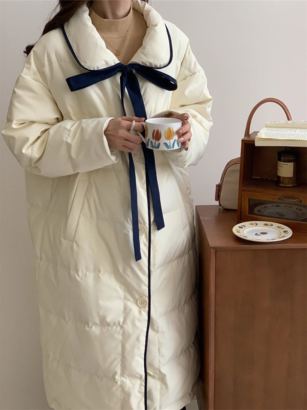 ダウンコート レディース ロング丈 冬服 ダウン ダウンジャケット アウター 冬 大人可愛い 学生 通勤 女の子 カジュアル 着痩せ コート 長袖 袖あり 厚手 防寒 寒さ対策 冷え対策 ポケット付き 秋冬 オシャレ 柔らかい 韓国風 軽い着心地 あったか_3
