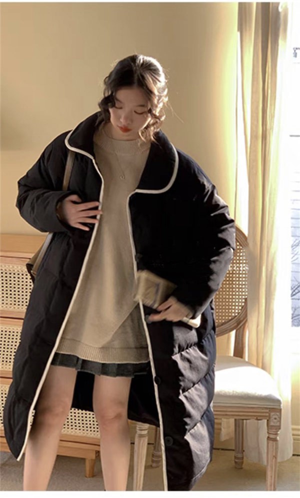 ダウンコート レディース ロング丈 冬服 ダウン ダウンジャケット アウター 冬 大人可愛い 学生 通勤 女の子 カジュアル 着痩せ コート 長袖 袖あり 厚手 防寒 寒さ対策 冷え対策 ポケット付き 秋冬 オシャレ 柔らかい 韓国風 軽い着心地 あったか_6