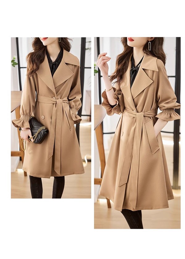 トレンチコート レディース 春秋コート ミディアムコート イギリス風