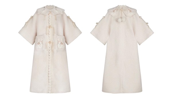 ロングコート 冬服 もこもこ レディース ウサギ柄 ボア リボン 刺? ジャケット コート アウター ロング丈 可愛い 学生 通学 通勤 着痩せ 女の子 長袖 袖あり 秋 冬 ポケット付き 厚手 防寒 寒さ対策 秋冬 オシャレ 柔らかい_5