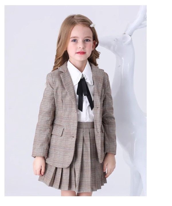 入学式 卒業式 制服 チェック柄 ジャケット 女の子 スーツ セット イギリス風 小学生 中学生 高校生 JK ジュニア 中学 受験 大きいサイズ ゆったりサイズ 韓国風 リボン 卒服 入園祝い ギフト 卒園式 七五三_2