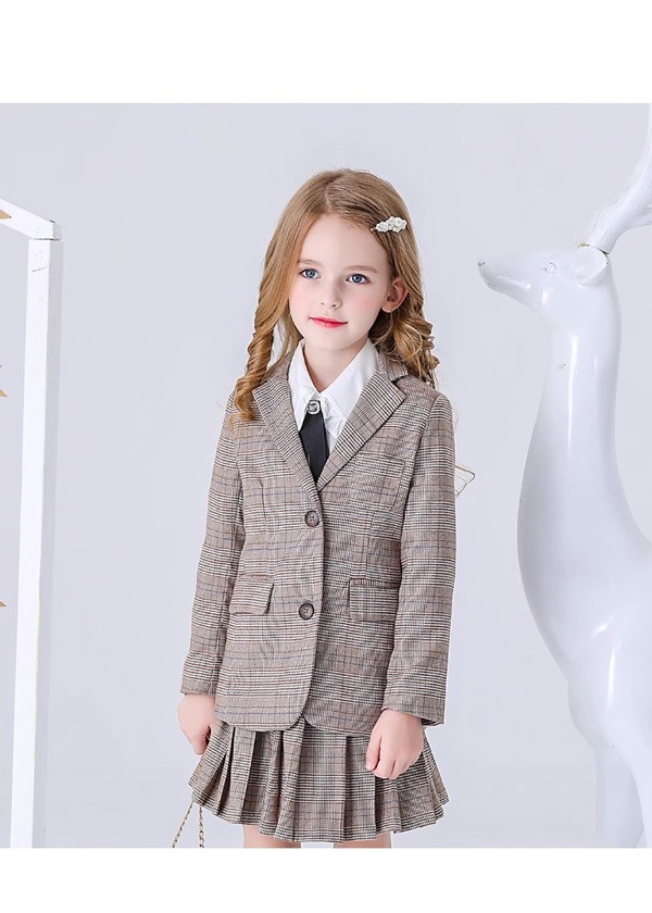 入学式 卒業式 制服 チェック柄 ジャケット 女の子 スーツ セット イギリス風 小学生 中学生 高校生 JK ジュニア 中学 受験 大きいサイズ ゆったりサイズ 韓国風 リボン 卒服 入園祝い ギフト 卒園式 七五三_4