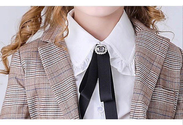 入学式 卒業式 制服 チェック柄 ジャケット 女の子 スーツ セット イギリス風 小学生 中学生 高校生 JK ジュニア 中学 受験 大きいサイズ ゆったりサイズ 韓国風 リボン 卒服 入園祝い ギフト 卒園式 七五三_7