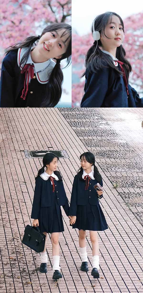 入学式 卒業式 制服 無地 ジャケット 女の子 スーツ セット 冬用 小学生 中学生 高校生 JK ジュニア 中学 受験 大きいサイズ ゆったりサイズ 卒服 入園祝い ギフト 卒園式 七五三 お受験 ピアノ 発表会 演奏会 ネイビー_1