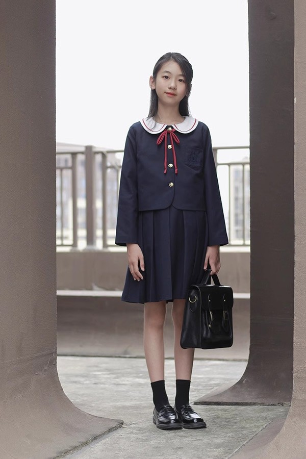入学式 卒業式 制服 無地 ジャケット 女の子 スーツ セット 冬用 小学生 中学生 高校生 JK ジュニア 中学 受験 大きいサイズ ゆったりサイズ 卒服 入園祝い ギフト 卒園式 七五三 お受験 ピアノ 発表会 演奏会 ネイビー_3