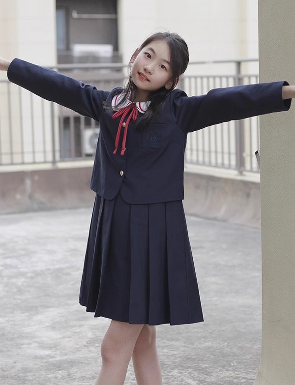 入学式 卒業式 制服 無地 ジャケット 女の子 スーツ セット 冬用 小学生 中学生 高校生 JK ジュニア 中学 受験 大きいサイズ ゆったりサイズ 卒服 入園祝い ギフト 卒園式 七五三 お受験 ピアノ 発表会 演奏会 ネイビー_5