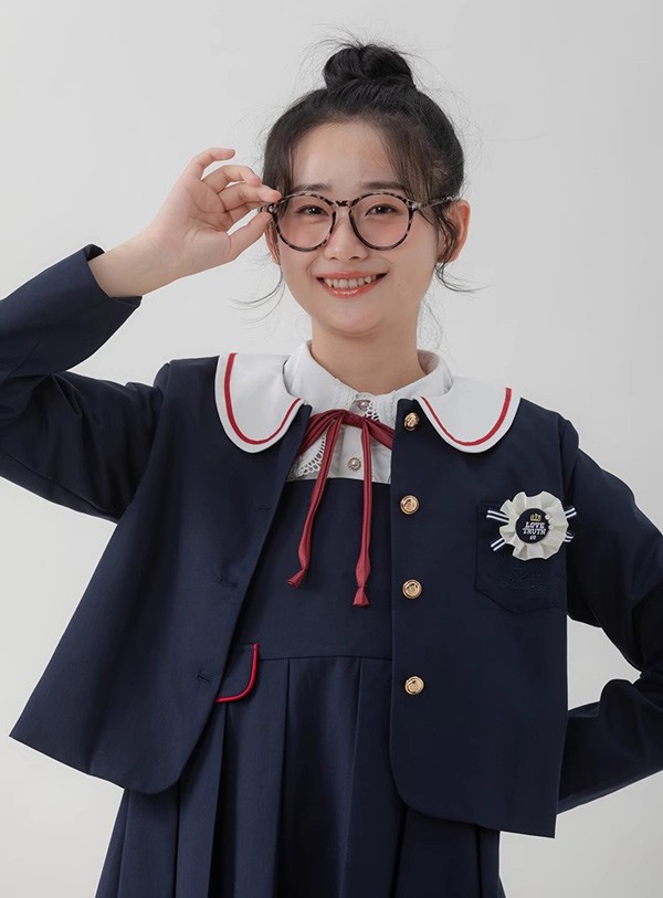 入学式 卒業式 制服 無地 ジャケット 女の子 スーツ セット 冬用 小学生 中学生 高校生 JK ジュニア 中学 受験 大きいサイズ ゆったりサイズ 卒服 入園祝い ギフト 卒園式 七五三 お受験 ピアノ 発表会 演奏会 ネイビー_7
