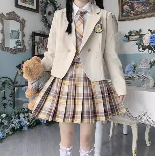 5点セット 入学式 卒業式スーツ 長袖 中学生 高校生 制服 学生制服 女子高生 中高生 女の子 ジュニア チェック柄 レディース お受験 結婚式 発表会 入学 通学 大きいサイズ フォーマルスーツ グリーン ベージュ dx011m5m5x7_13