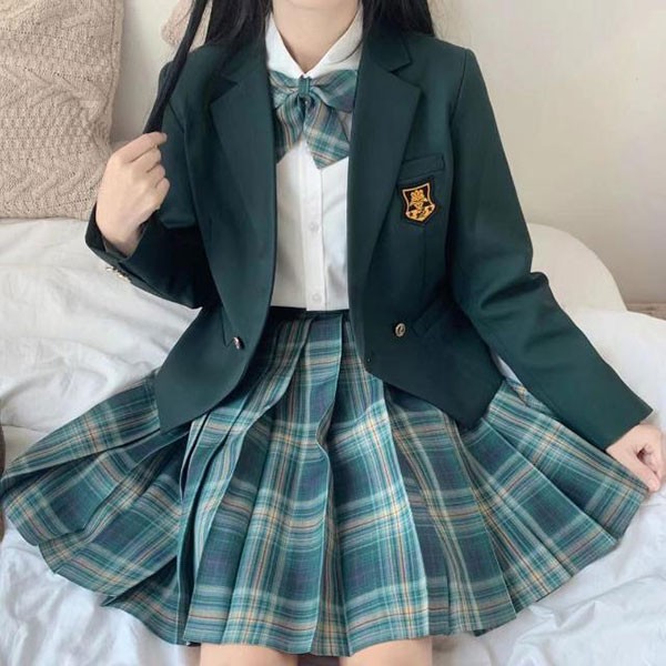 5点セット 入学式 卒業式スーツ 長袖 中学生 高校生 制服 学生制服 女子高生 中高生 女の子 ジュニア チェック柄 レディース お受験 結婚式 発表会 入学 通学 大きいサイズ フォーマルスーツ グリーン ベージュ dx011m5m5x7_5