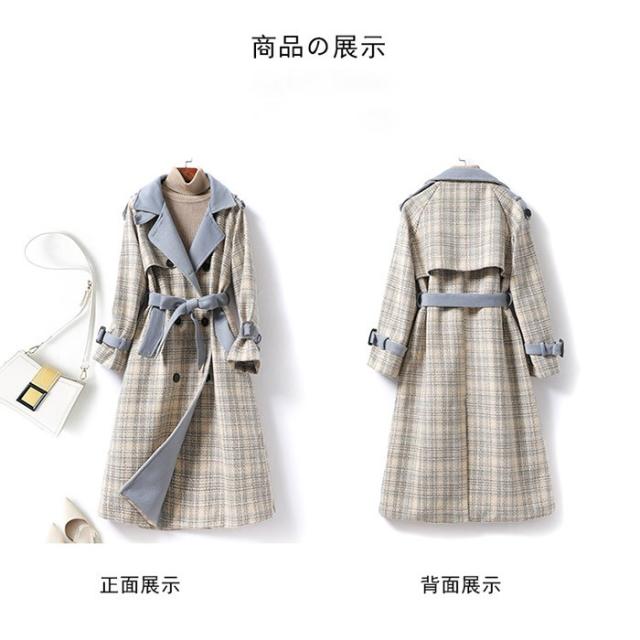 チェスターコート レディース  チェック柄 ロングコート アウター ゆったり 春 秋 大人可愛い 体型カバー トレンド 韓国風  フォーマル 通勤 コート 暖かい チェック dv002m6m6h5_1