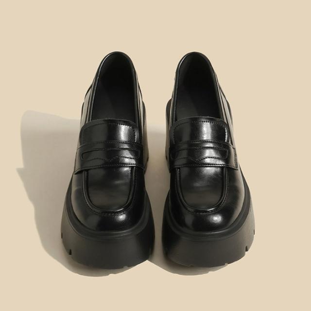 ローファー コインローファー Uチップ 太ヒール 学生 卒業式 入学式