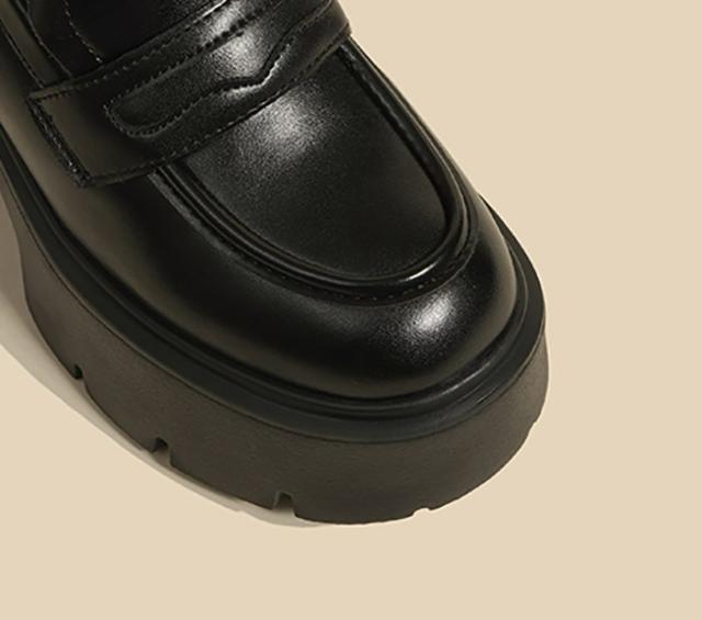 ローファー コインローファー Uチップ 太ヒール 学生 卒業式 入学式