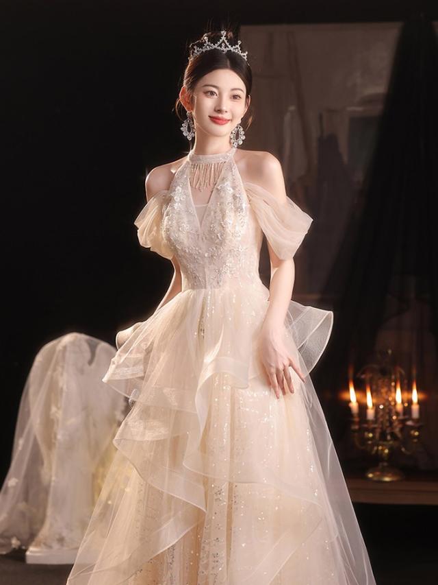 ドレス 大人 ピアノ 発表会 ロングドレス 肩だし 演奏会 演奏会用ドレス ピアノ発表会 結婚式 高校生 パーティードレス 大きいサイズ 母親 コンクール イブニングドレス ロング 演奏会ドレス 大きいサイズドレス 小さいサイズ_1