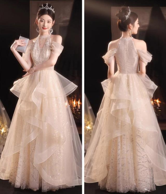 ドレス 大人 ピアノ 発表会 ロングドレス 肩だし 演奏会 演奏会用