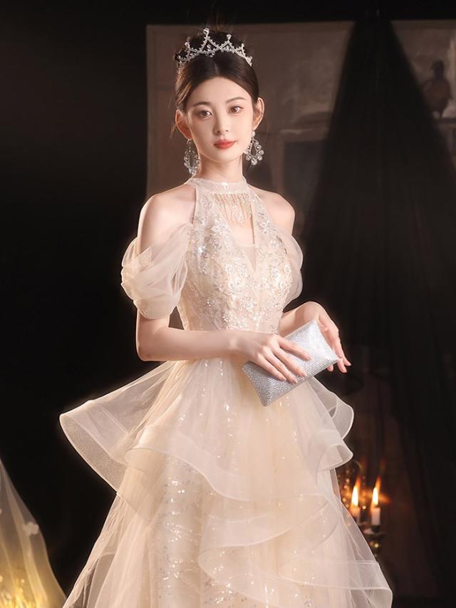 ドレス 大人 ピアノ 発表会 ロングドレス 肩だし 演奏会 演奏会用