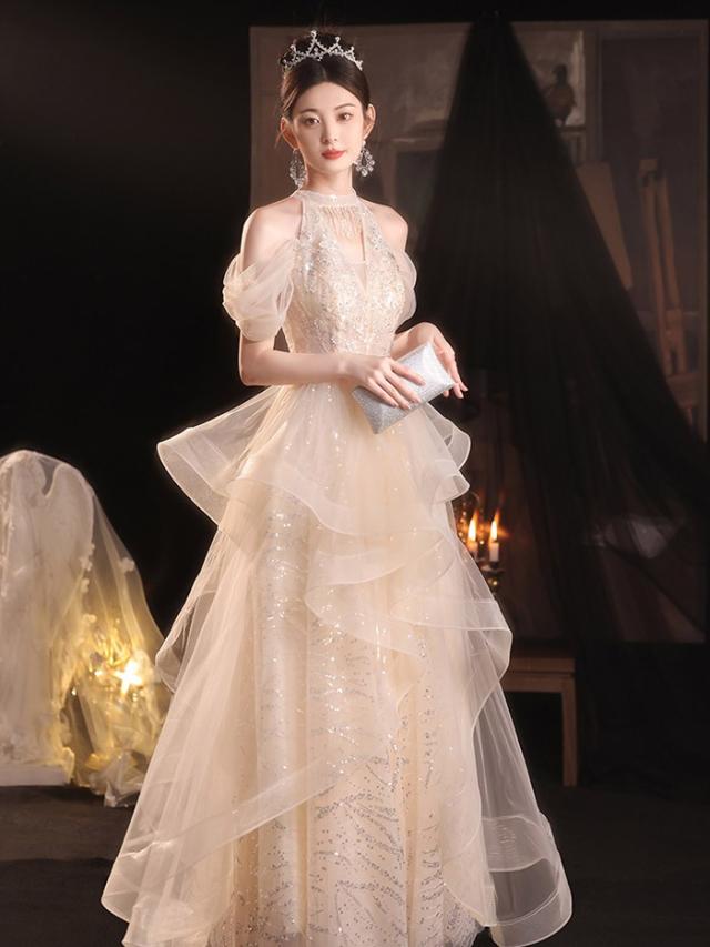 ドレス 大人 ピアノ 発表会 ロングドレス 肩だし 演奏会 演奏会用ドレス ピアノ発表会 結婚式 高校生 パーティードレス 大きいサイズ 母親 コンクール イブニングドレス ロング 演奏会ドレス 大きいサイズドレス 小さいサイズ_5
