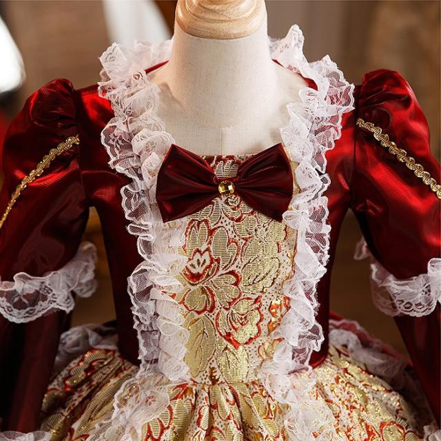 キッズ 貴族 ドレス お姫様 衣装 油絵風 ロング 宮廷 王族服 お嬢様