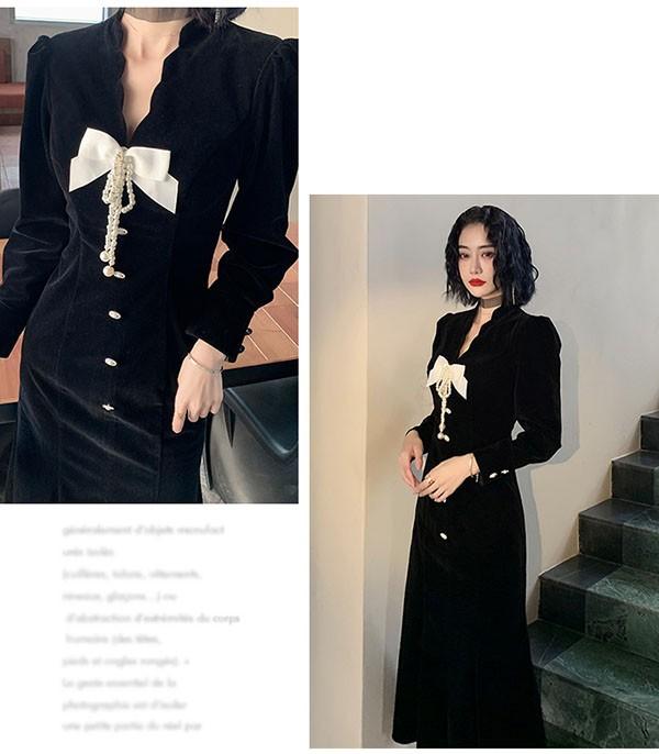 【送料無料】ロングドレス ドレス マーメイド 黒 ワンピース 袖あり カシュクール 大人 演奏会 ピアノ 発表会 母親 結婚式 ロング 体型カバー 謝恩会 卒業式 花嫁 ステージ ブラック 20代 30代 40代 送料無料】ロングドレス ドレス マーメイド 黒 ワンピース 袖あり