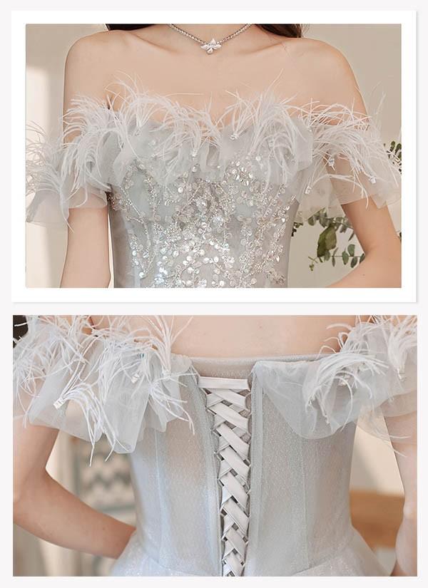 送料無料】ロングドレス キラキラ オフショルダー ドレス 袖あり