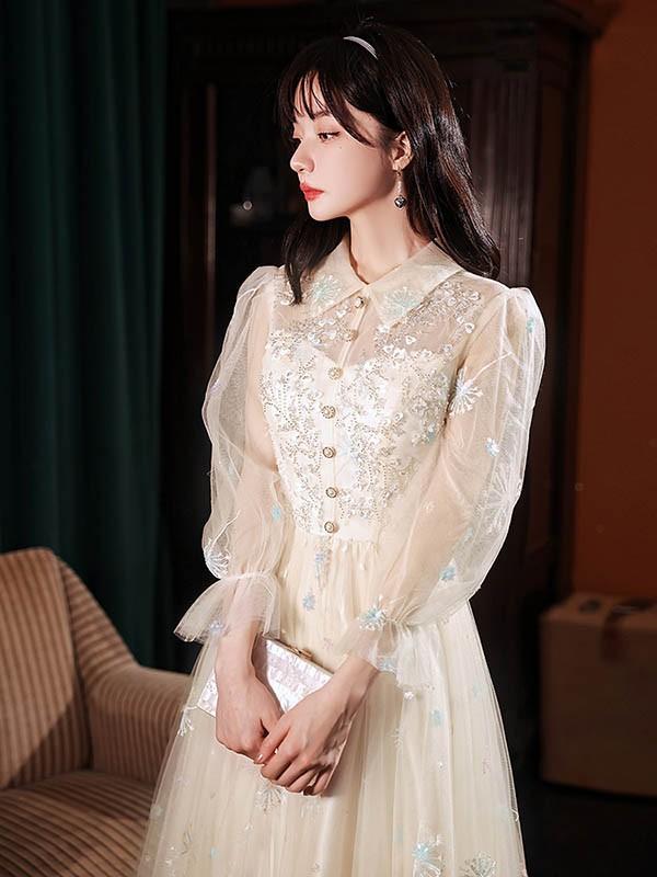 送料無料】ロングドレス 演奏会 母親 結婚式 パーティードレス ロング