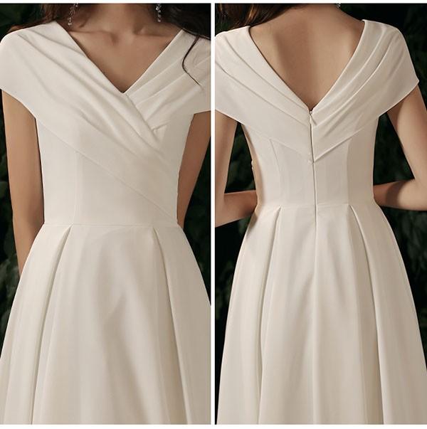 ロングドレス ミモレ丈ドレス 白ドレス 演奏会 大人 ピアノ 発表会 白