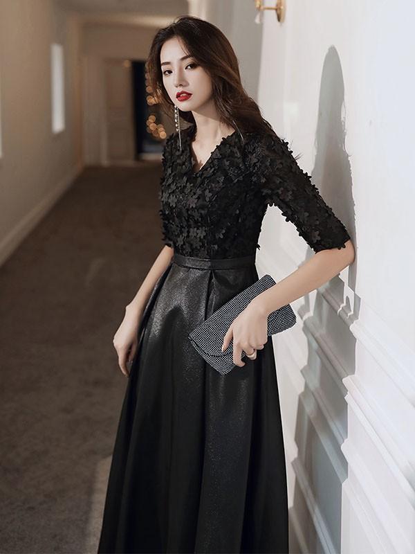 サイズ有XS?2XL】ドレス 大人 ピアノ 発表会 黒 ロングドレス 演奏会