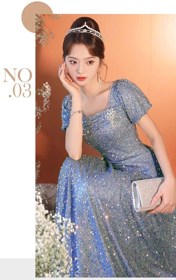 【送料無料】ドレス 大人 ピアノ 発表会 ロングドレス 演奏会 結婚式 母親 ピアノ発表会 袖付き ワンピース 半袖 演奏会ドレス 演奏会用ドレス_7