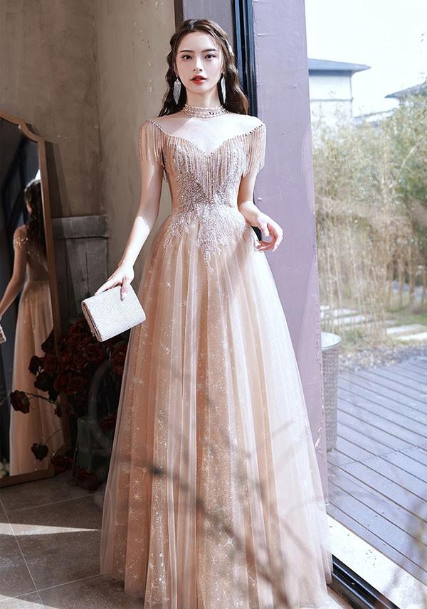 【送料無料】ドレス 大人 ピアノ 発表会 ロングドレス 演奏会 結婚式 母親 ピアノ発表会 袖付き ワンピース 半袖 演奏会ドレス 演奏会用ドレス_5