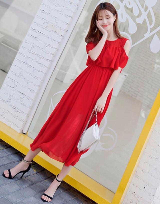肩だし かわいい ワンピース カジュアル シフォン 夏ワンピ ロング ワンピース 大人 着心地 リゾート旅行 プリンセス レディース ファッの通販はau Pay マーケット Glory Park